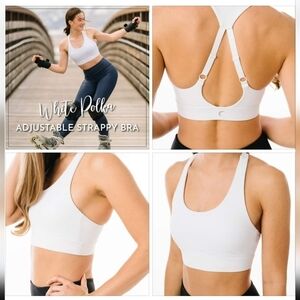 ZYIA White Polka Adjustable Strappy Bra